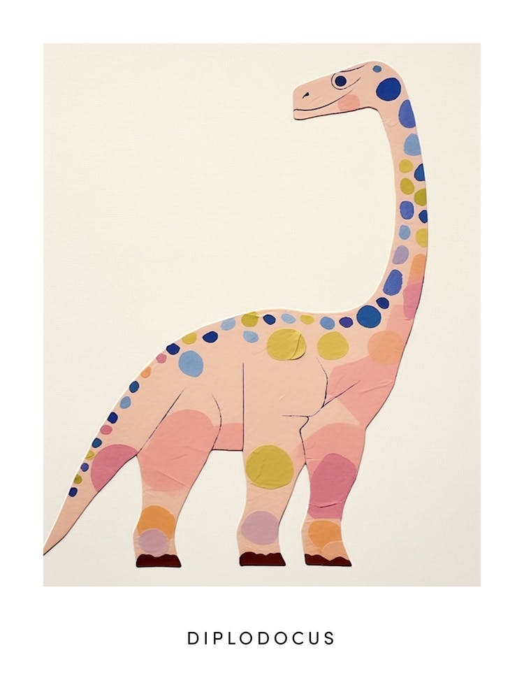 Nursery Dinosaur Art Diplodocus 2 Poster