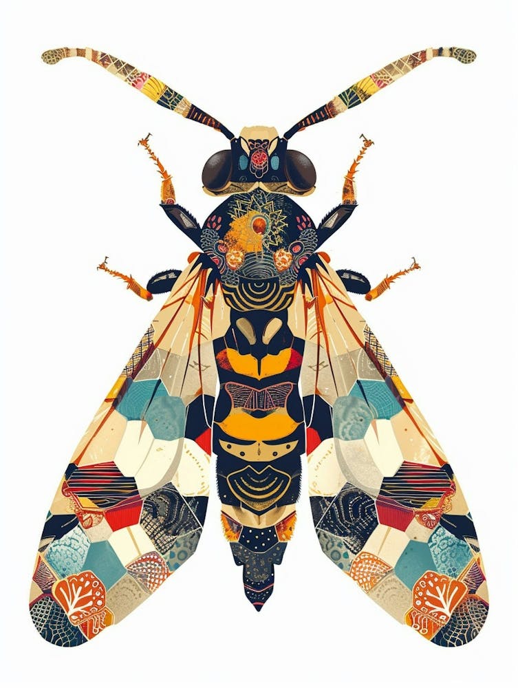 Colourful Insect Illustration Hornet 14
