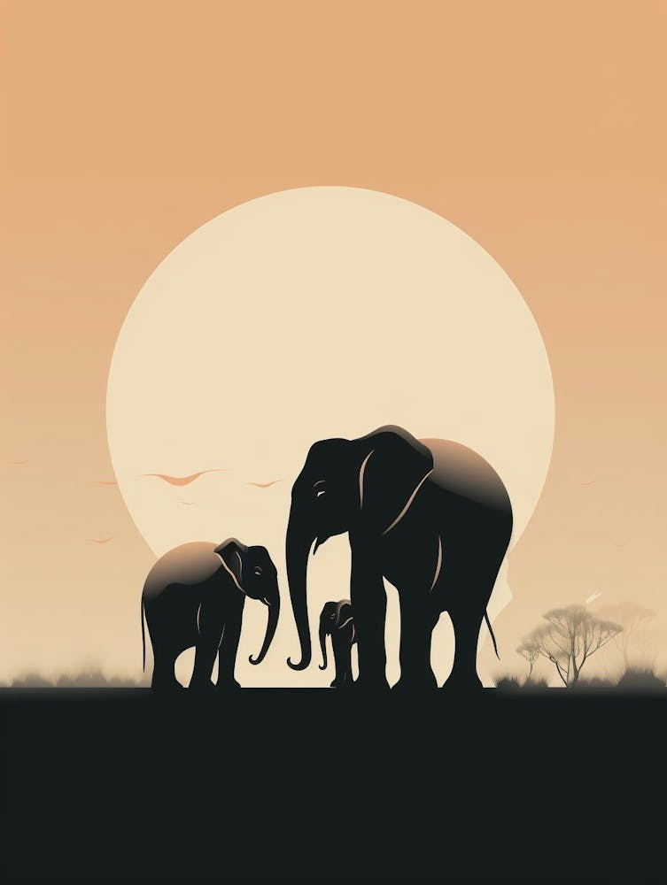 Elephant Minimalist Abstract 3