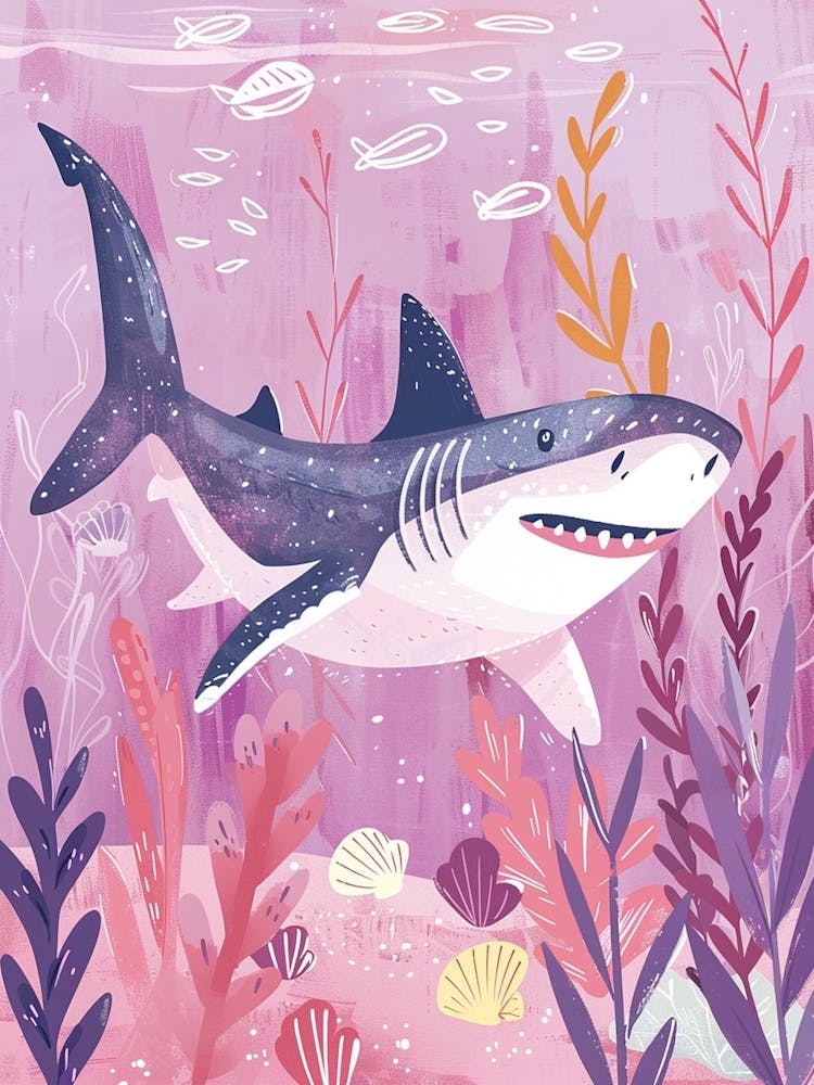 Purple Mako Shark Illustration 1