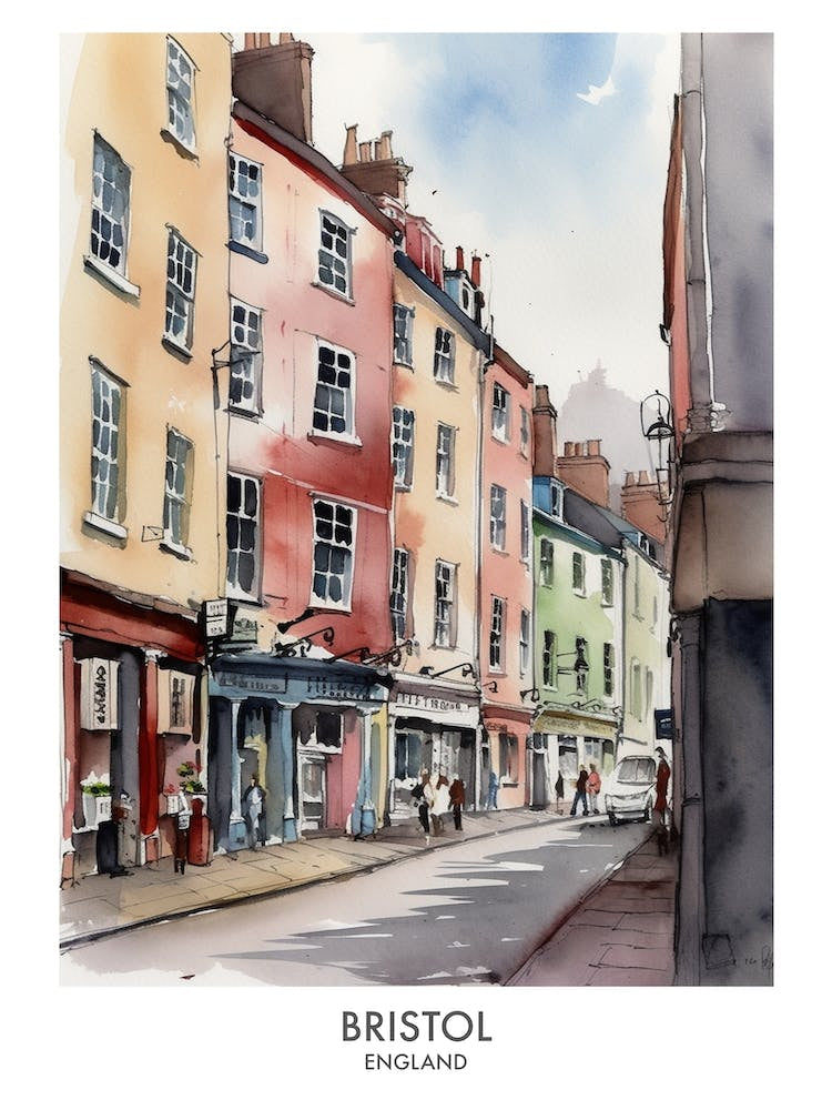 Bristol Watercolour Travel Poster