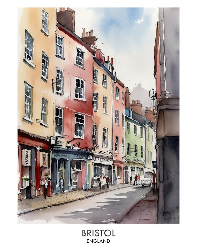 Bristol Watercolour Travel Poster