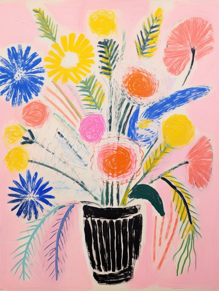 Flower Painting Fauvist Style Everlasting Flower