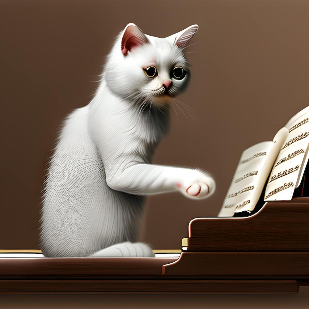 Katze auf Klavier