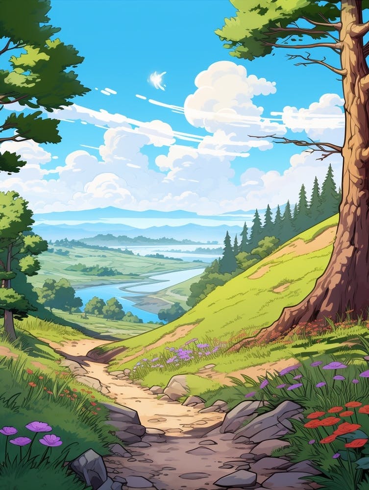 Pacific Crest Trail Usa Hike Illustration