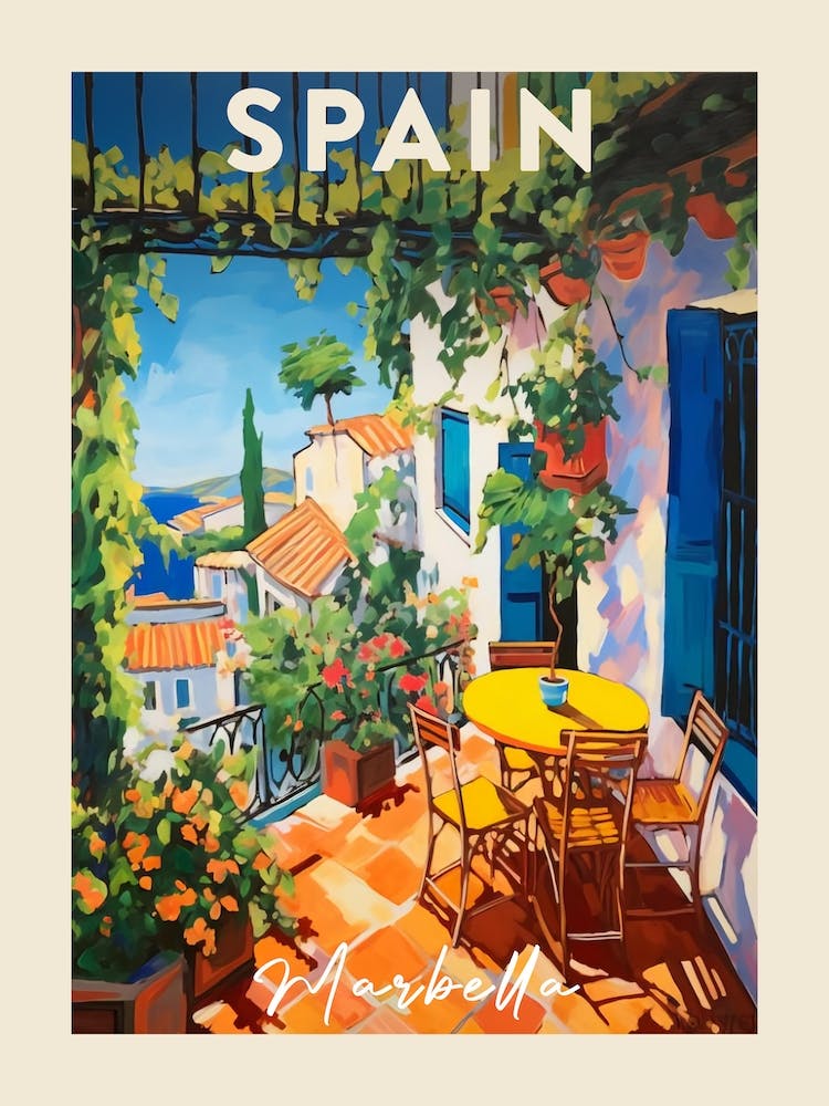Marbella Spain 7 Fauvist Painting Travel Poster