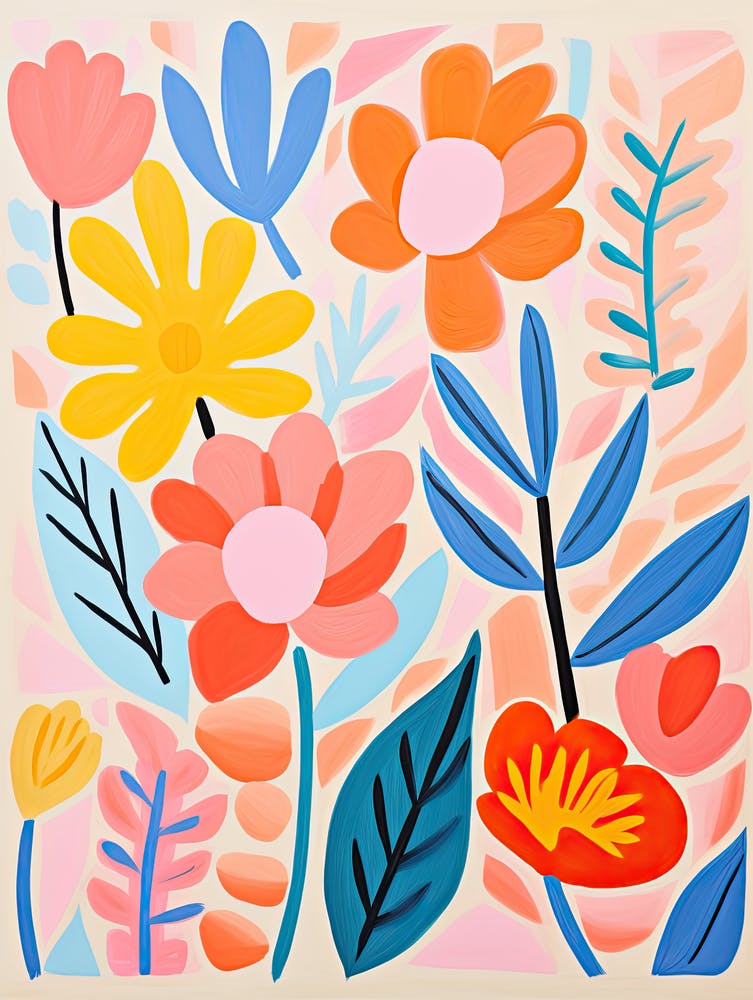 Flowers 22, Matisse style, Floral texture