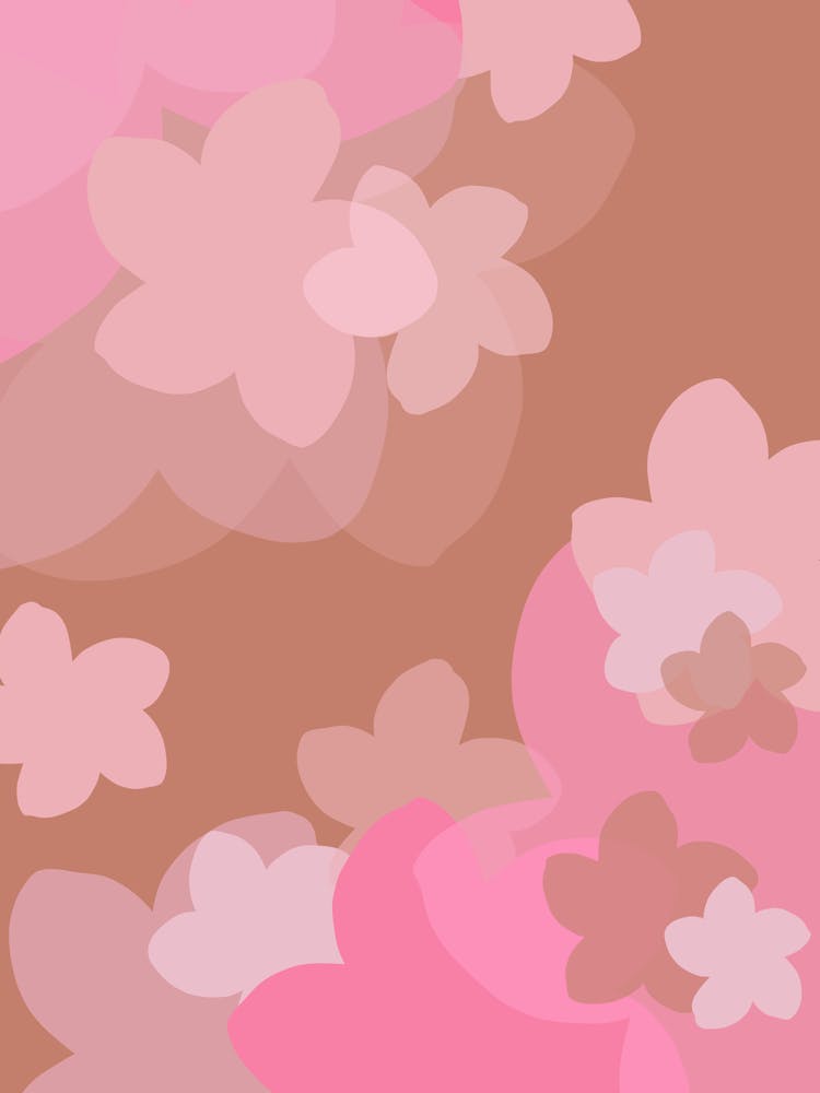 Pink And Brown Flower Collage