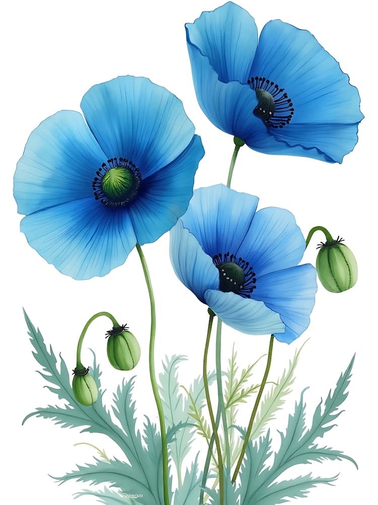 Delicate Blue Blooming Vines
