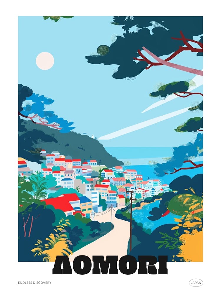 Aomori Japan 2 Farbenfrohes Reiseposter