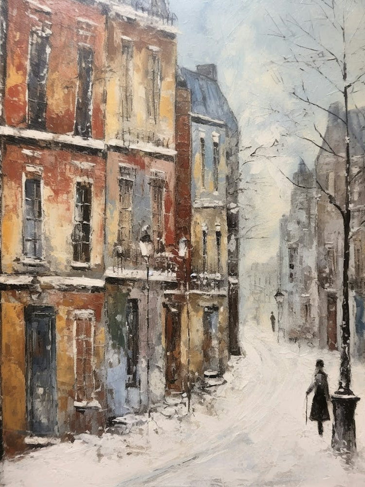 Vintage Winter Painting Copenhagen Denmark 2