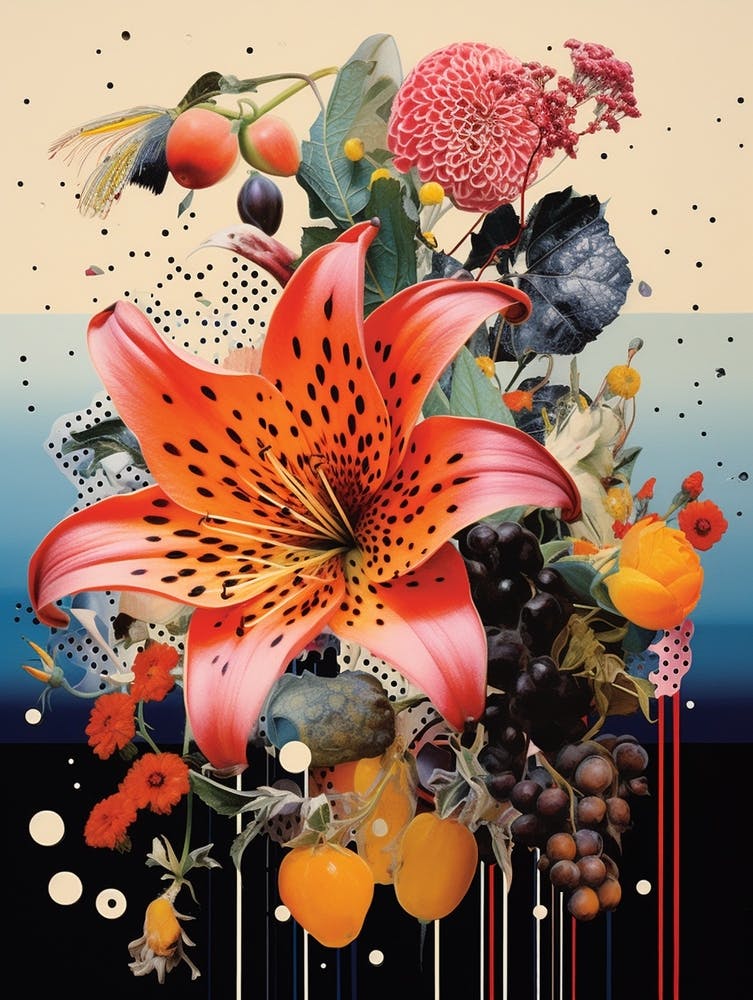 Surreal Florals Fuchsia 2 Flower Painting