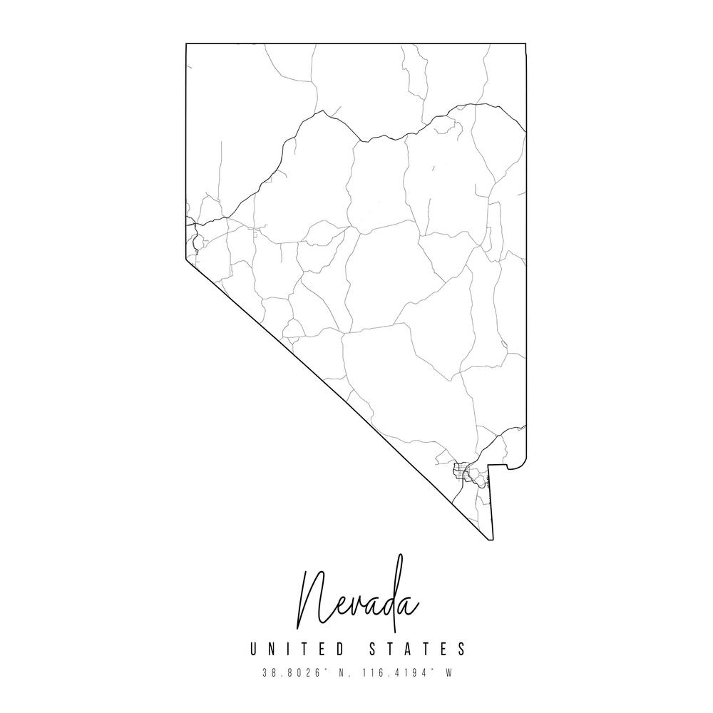 Nevada Minimal Street Map Square