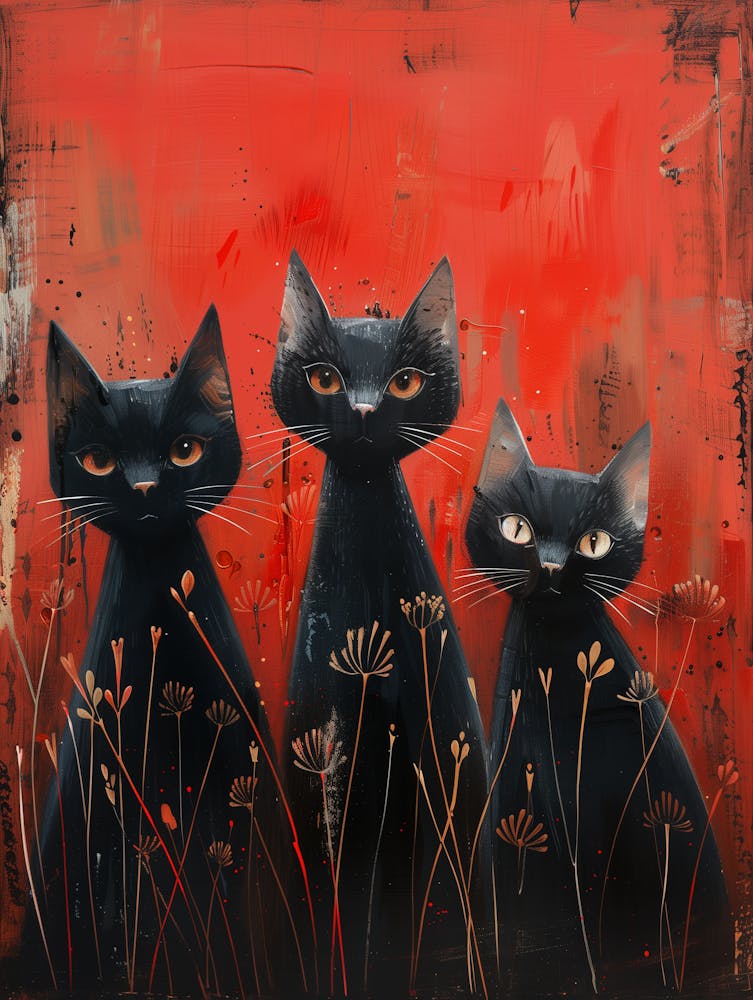 Three Black Cats