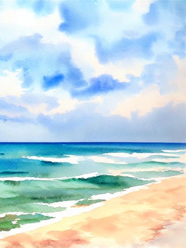 Playa Rincon, Dominican Republic Watercolour