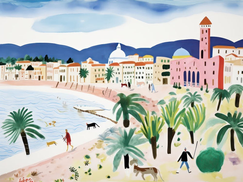 Livorno Italien Süße Aquarell-Illustration 1