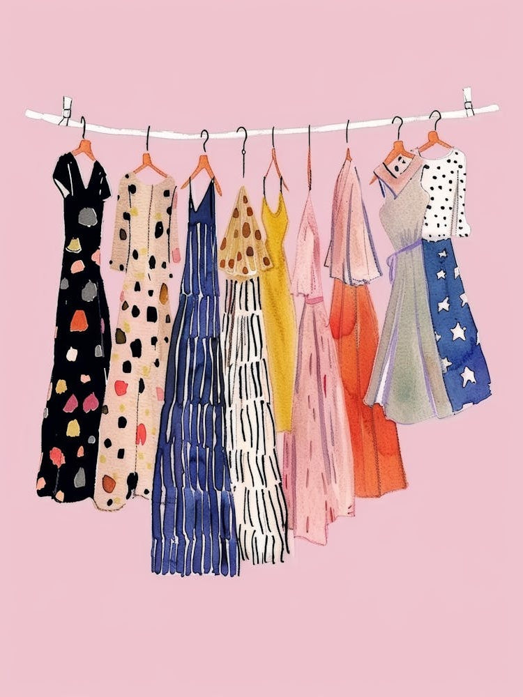 Dresses On A Line Canvas Print