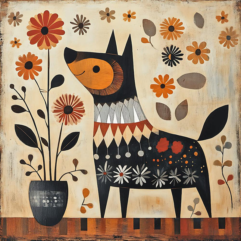 Dog With Flowers