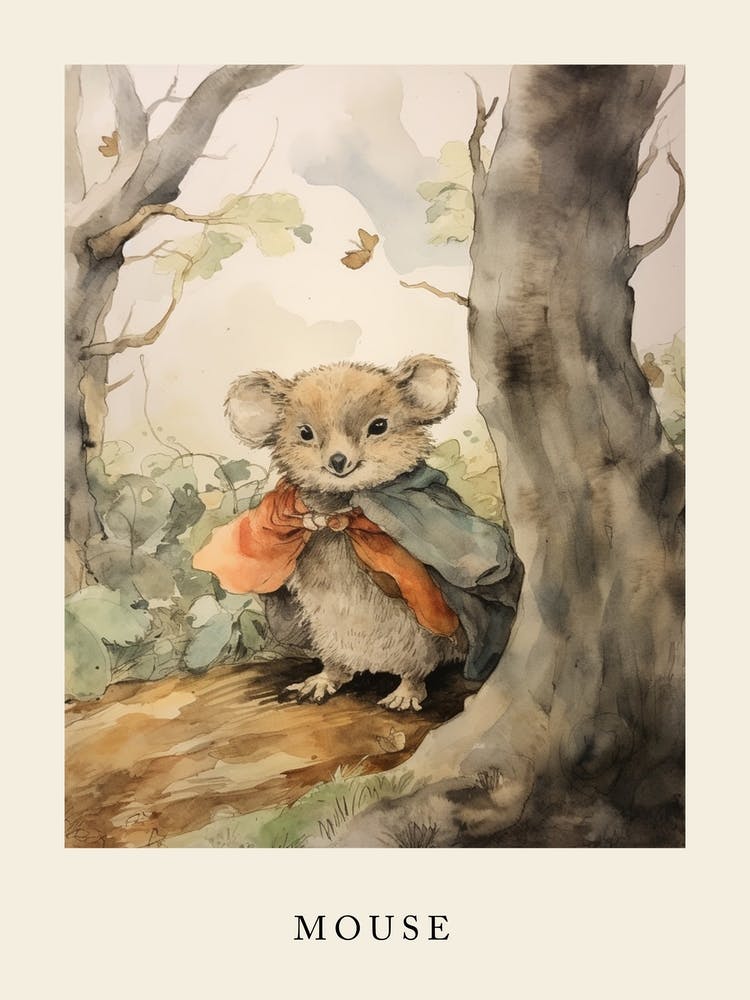 Beatrix Potter Inspired  Animal Watercolour Mouse 4
