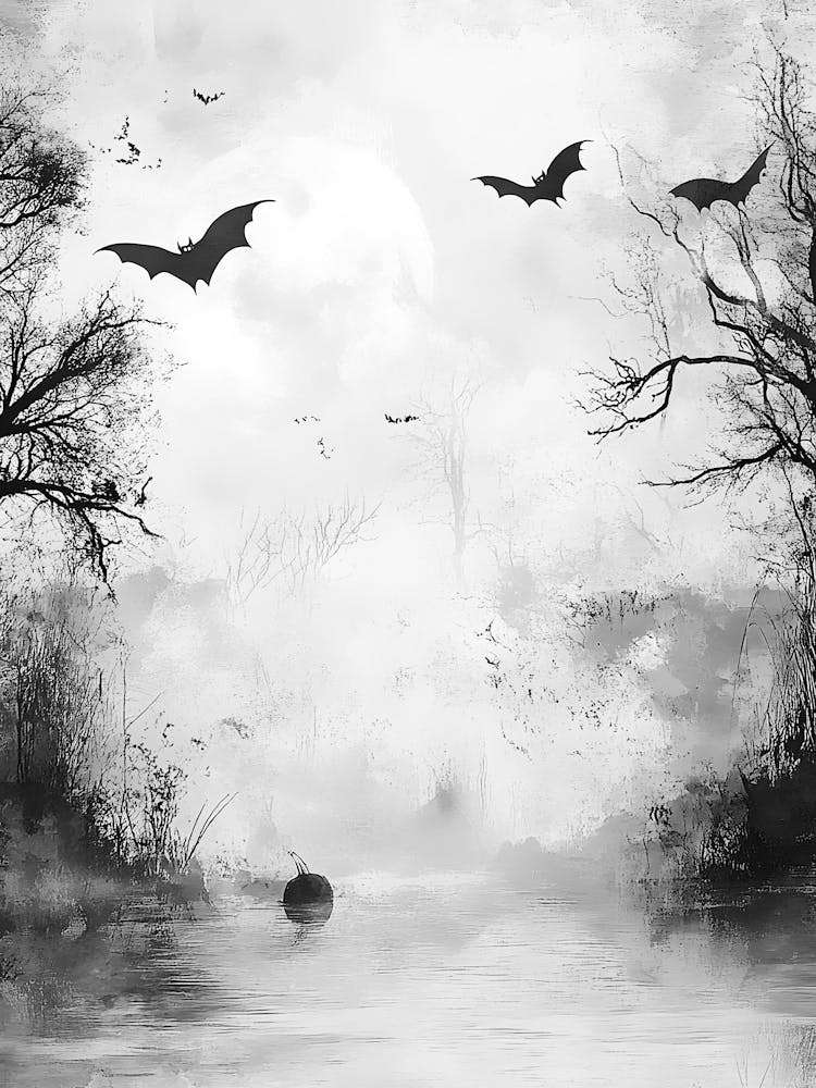 Chauves-Souris Volant Au-Dessus D'Un Lac 2