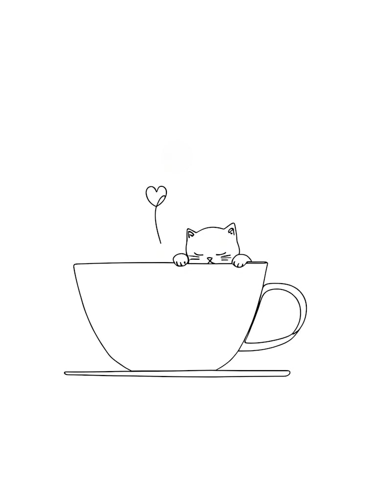 Minimalist Cat Art