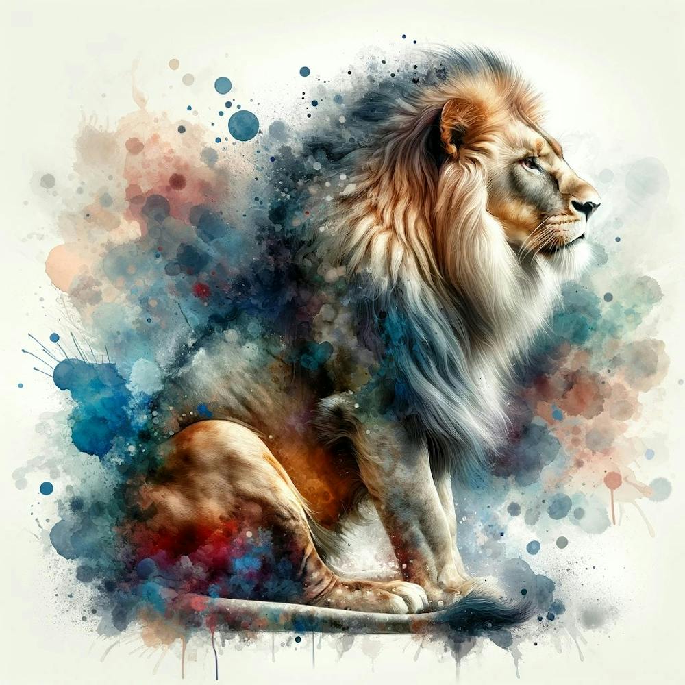 Lion watercolour