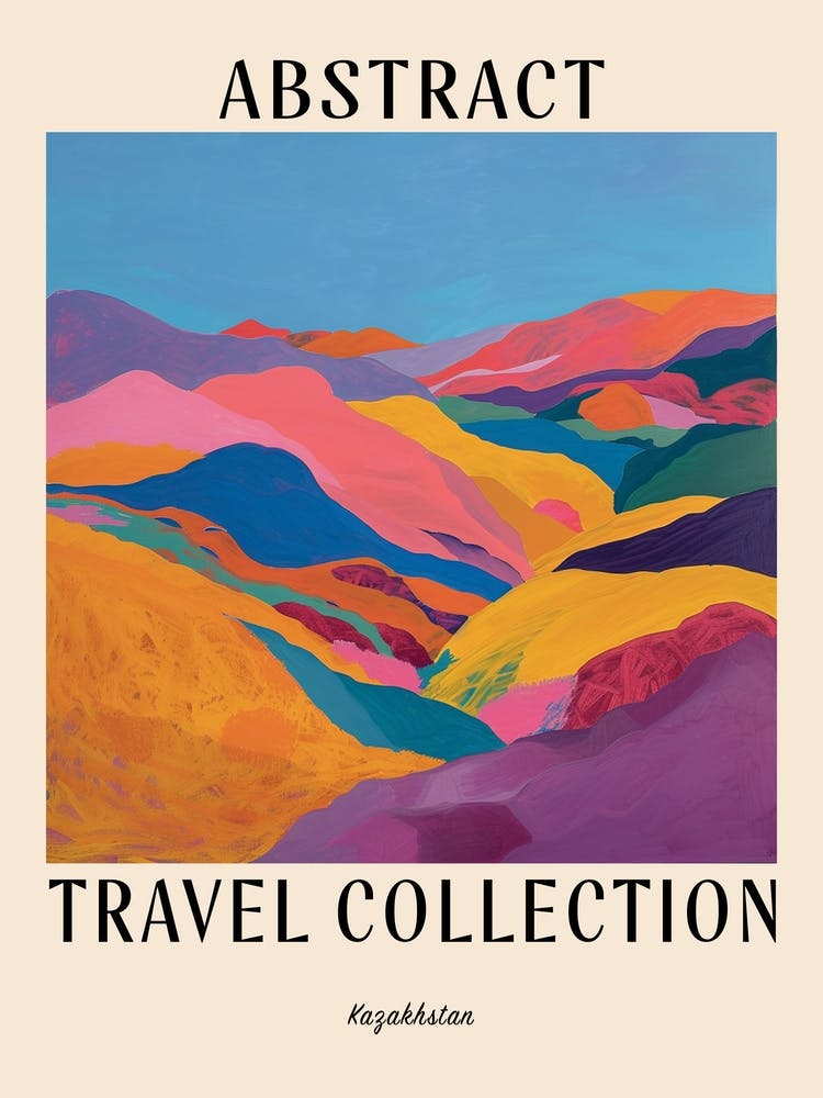 Abstract Travel Collection Poster Kazakhstan 1
