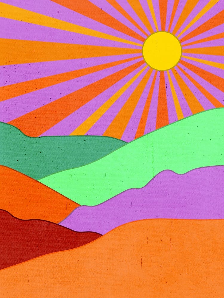 Retro Colorful Sunset