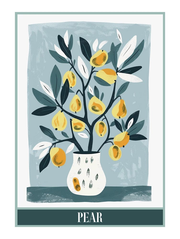 Pear Tree Flat Illustration 8 Poster