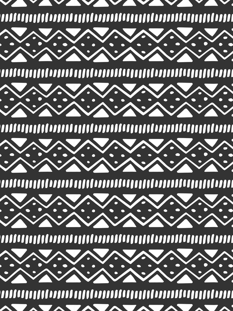 Bold Black & White traditional motif design