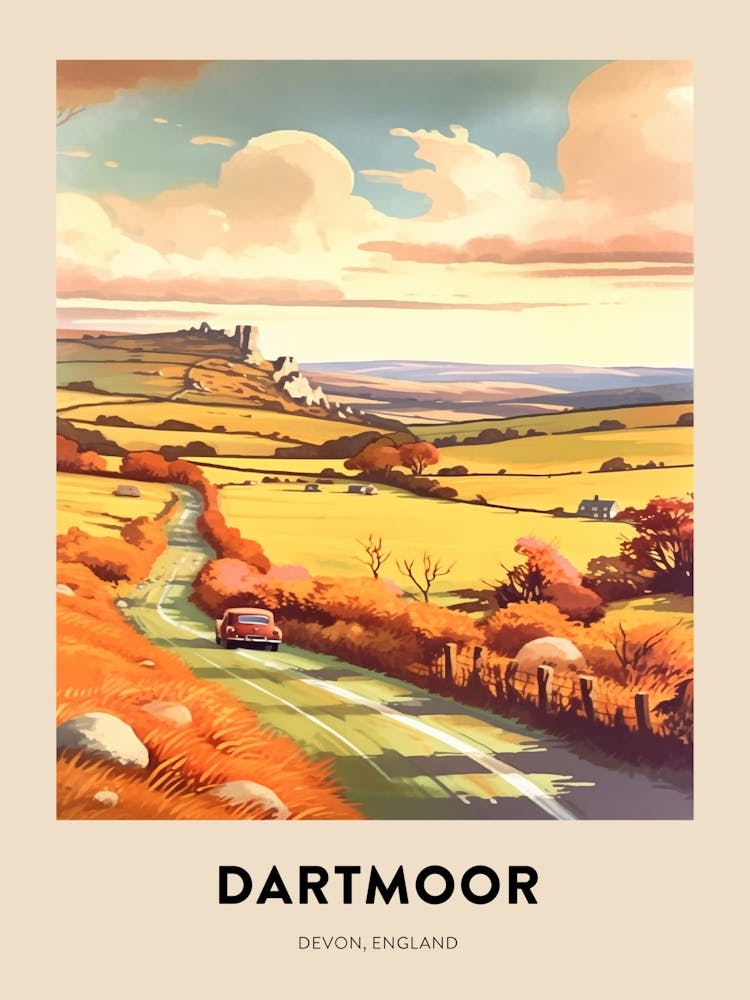 Devon Vintage Travel Poster Dartmoor 3