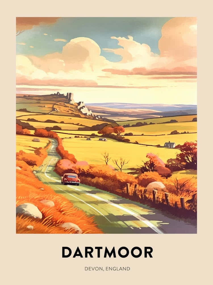 Devon Vintage Travel Poster Dartmoor 3