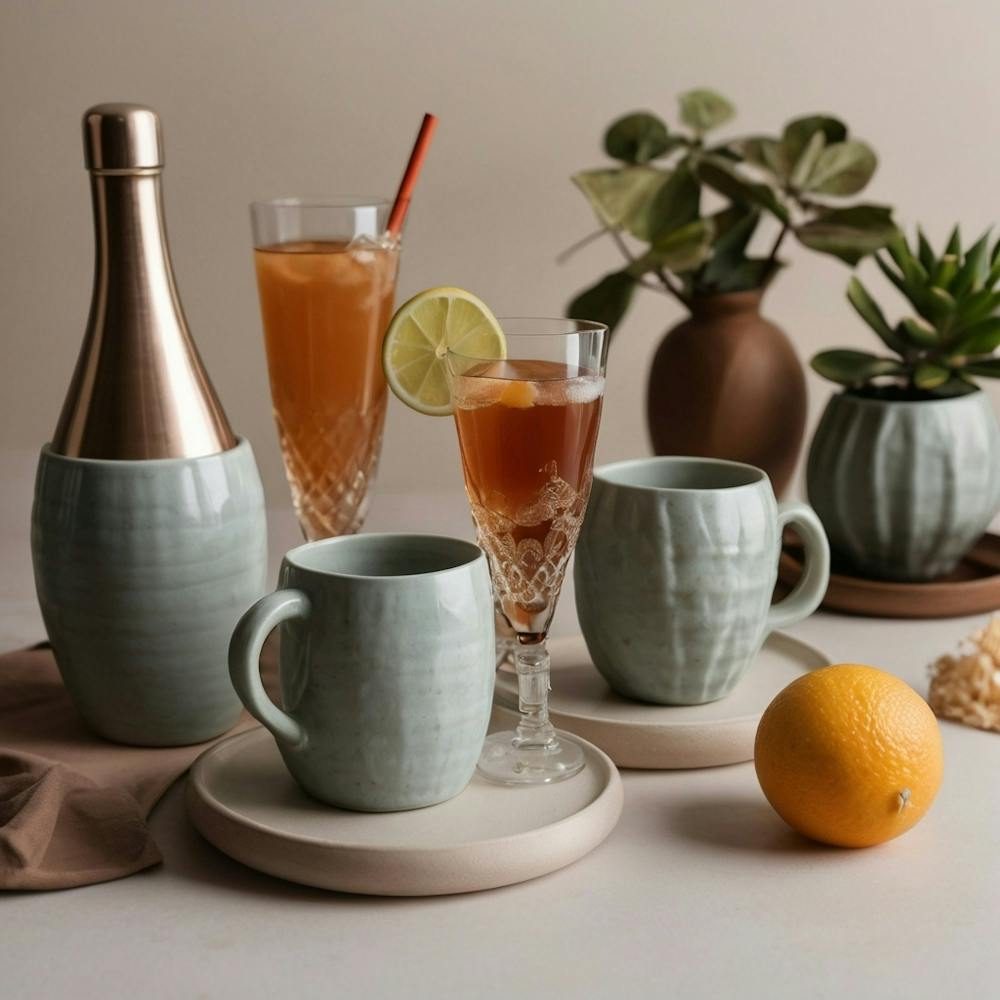 Default Drinks In Different Tableware Aesthetic 1
