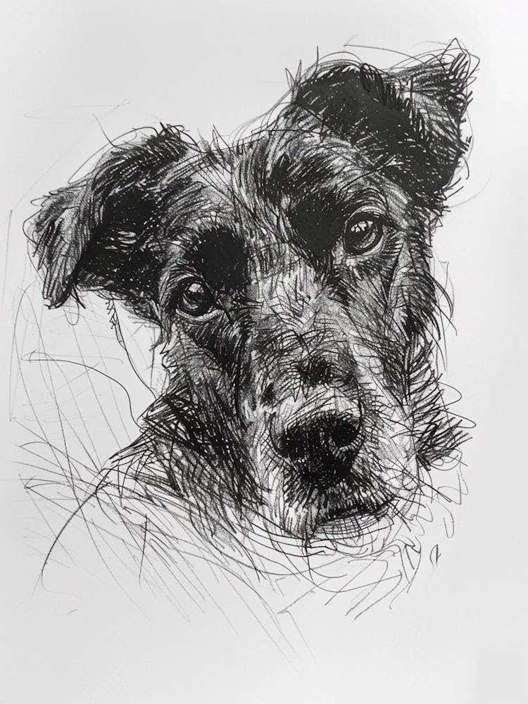 Beauceron Dog Line Sketch  4