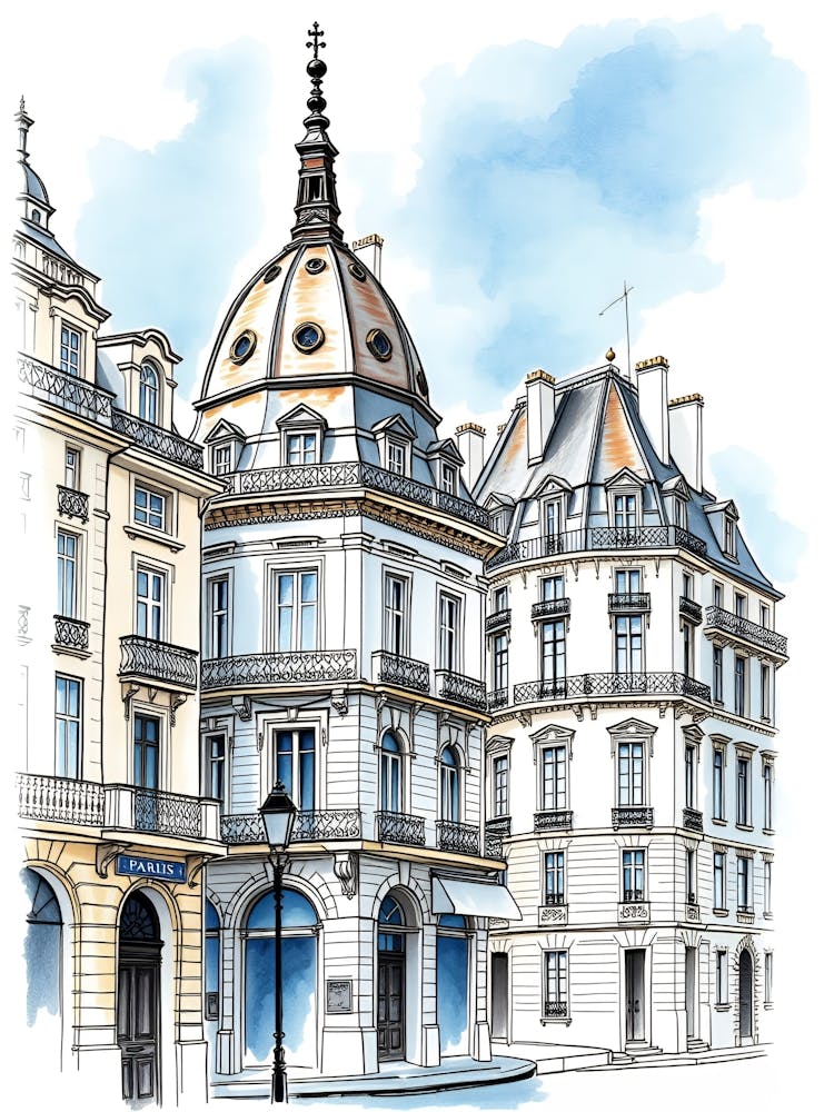 Paris City Sketch