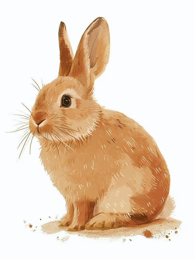 Tan Rabbit Nursery Illustration 1