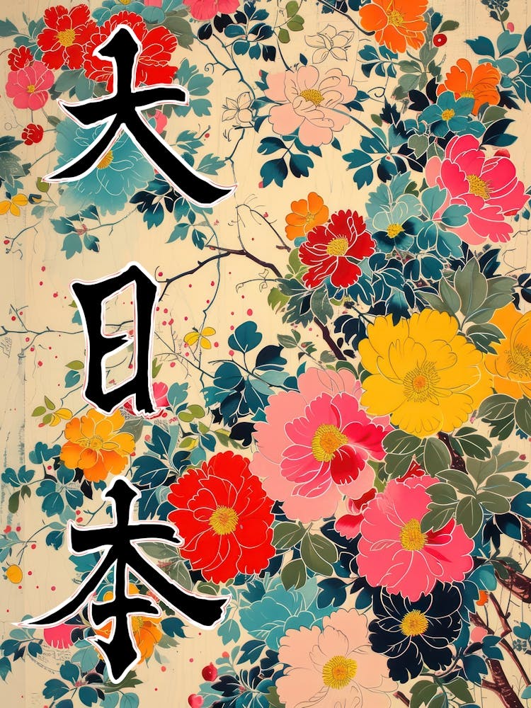 Great Japan Hokusai Japanese Flowers 18 Poster