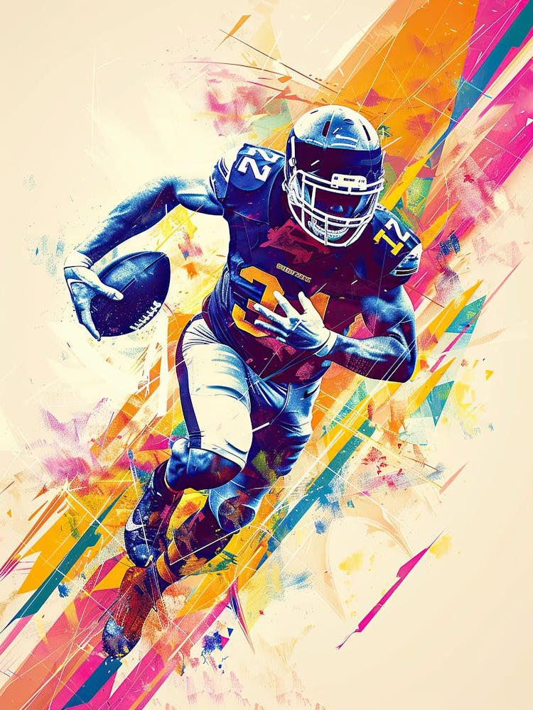 American Football Player Vintage Poster 48