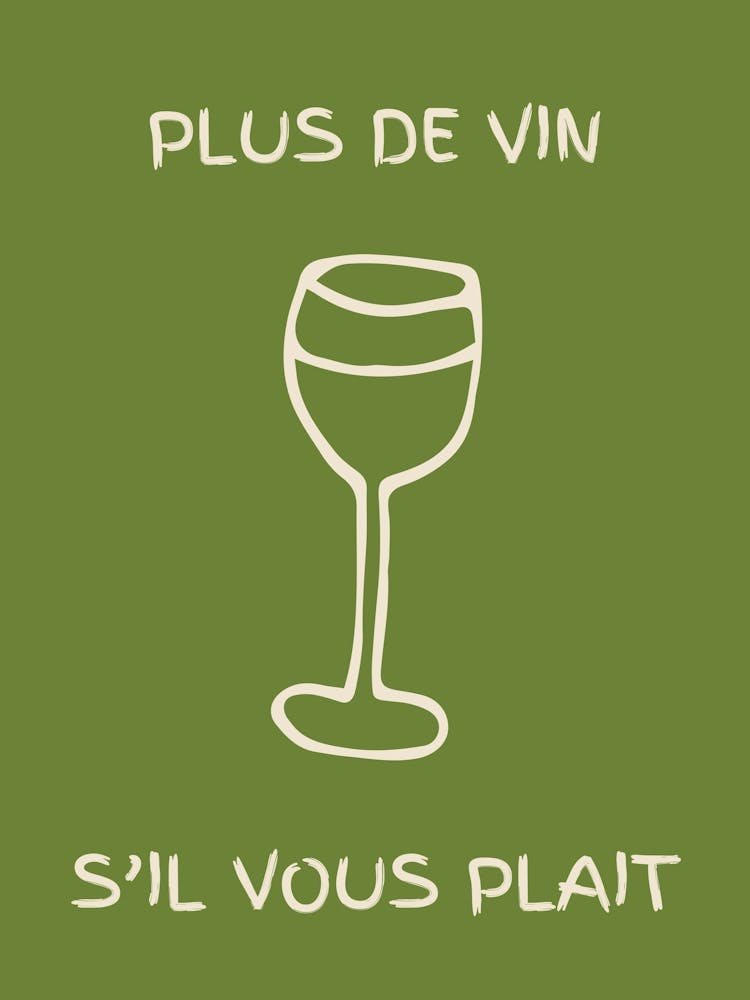 Wine Glass Kitchen Poster Green