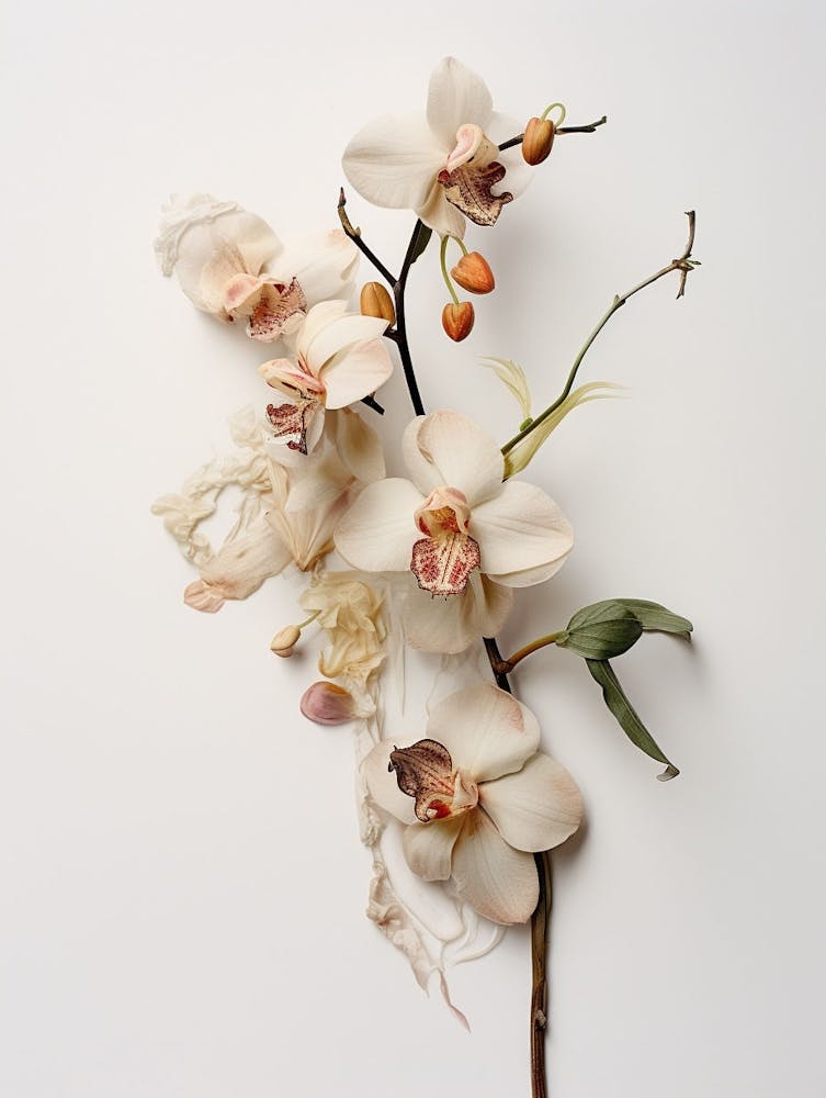 Pressed Wildflower Botanical Art Orchid