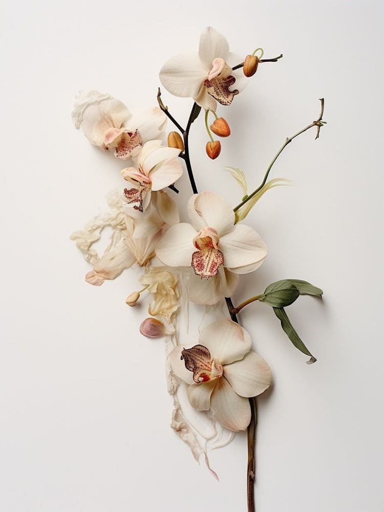 Pressed Wildflower Botanical Art Orchid