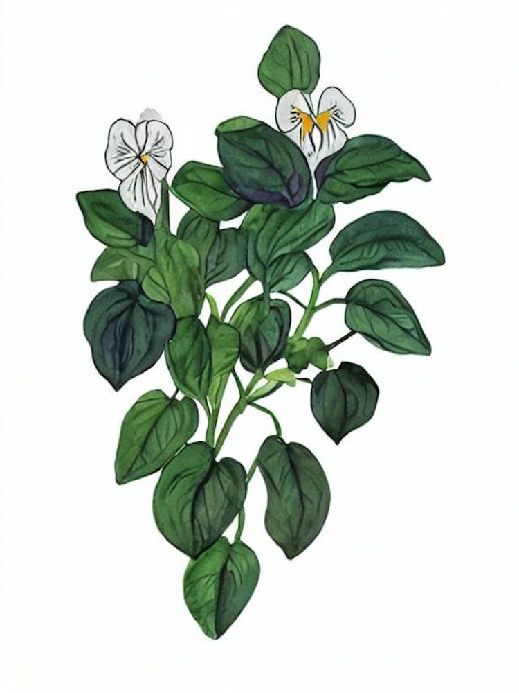 Pansy Plants (Viola X Wittrockiana) Watercolor