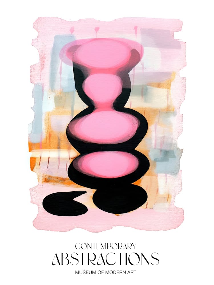 Pink Pop Painting Abstract 6 Exhibition Poster