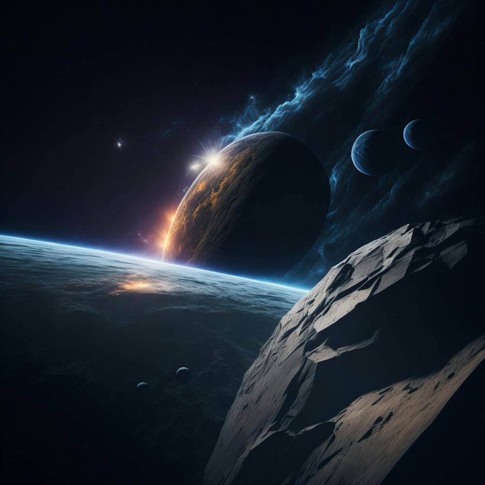 Space Scene With Planets