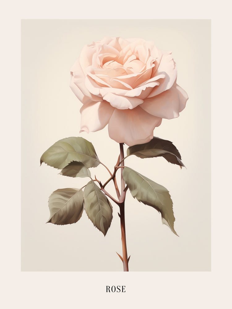 Floral Illustration Rose 2 Poster