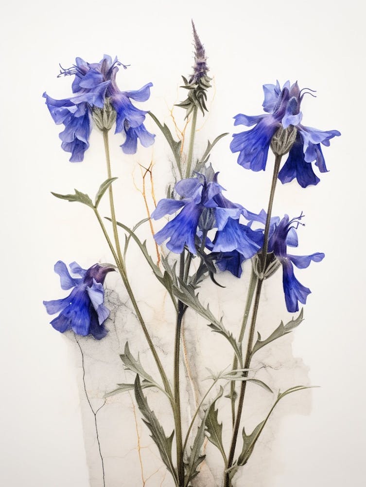 Pressed Wildflower Botanical Art Lobelia 2
