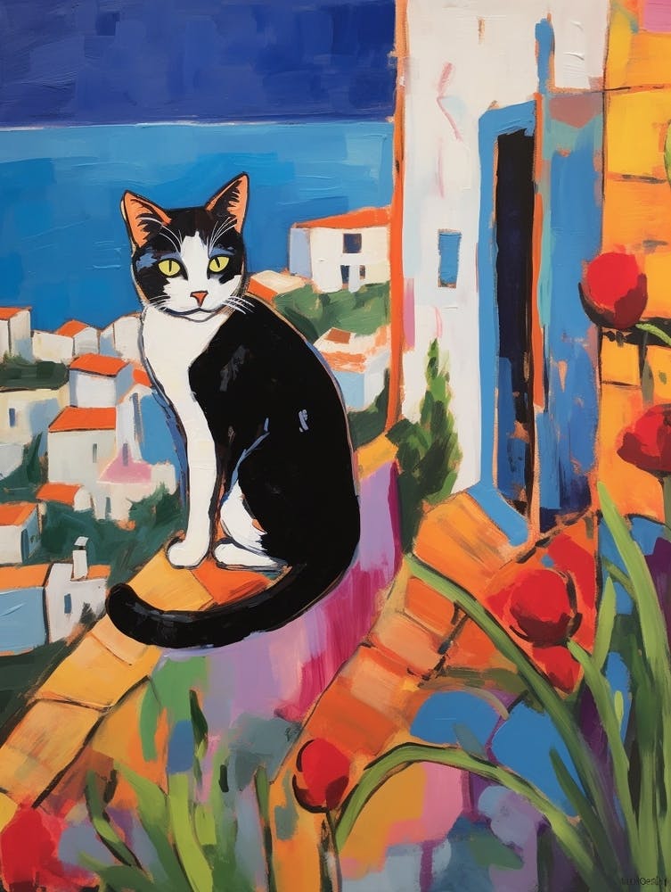 Painting Of A Cat In Hammamet Tunisia 3