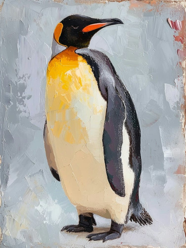 King Penguin Cuverville Island Colour Block Painting 2