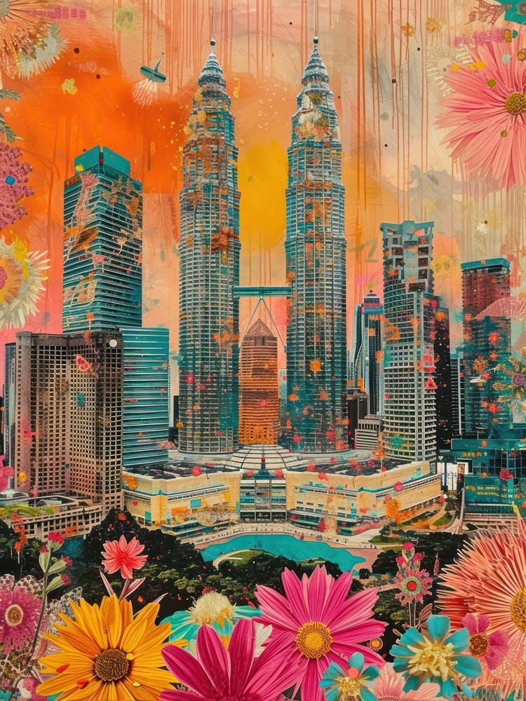 Kuala Lumpur   Retro Collage Style 4