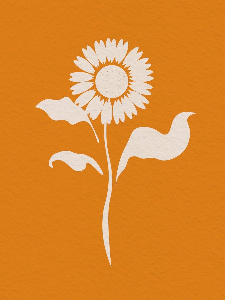 Minimal Art Yellow Sunflower